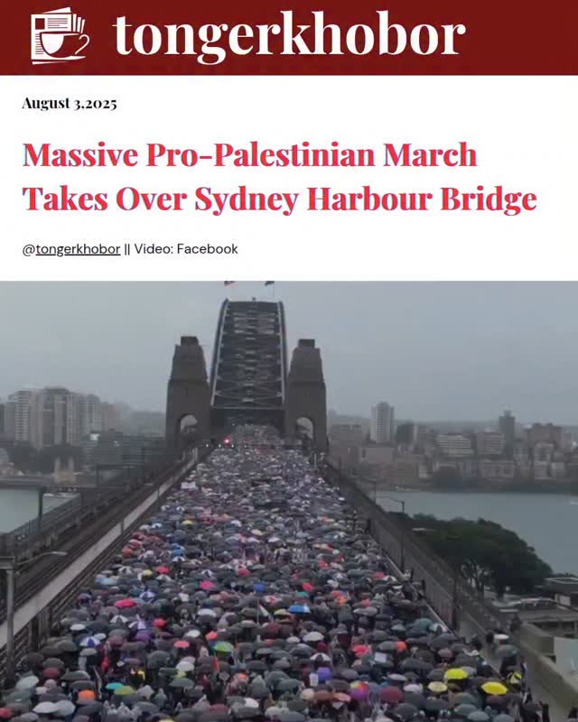 Massive Pro-Palestinian March Takes Over Sydney Harbour Bridge