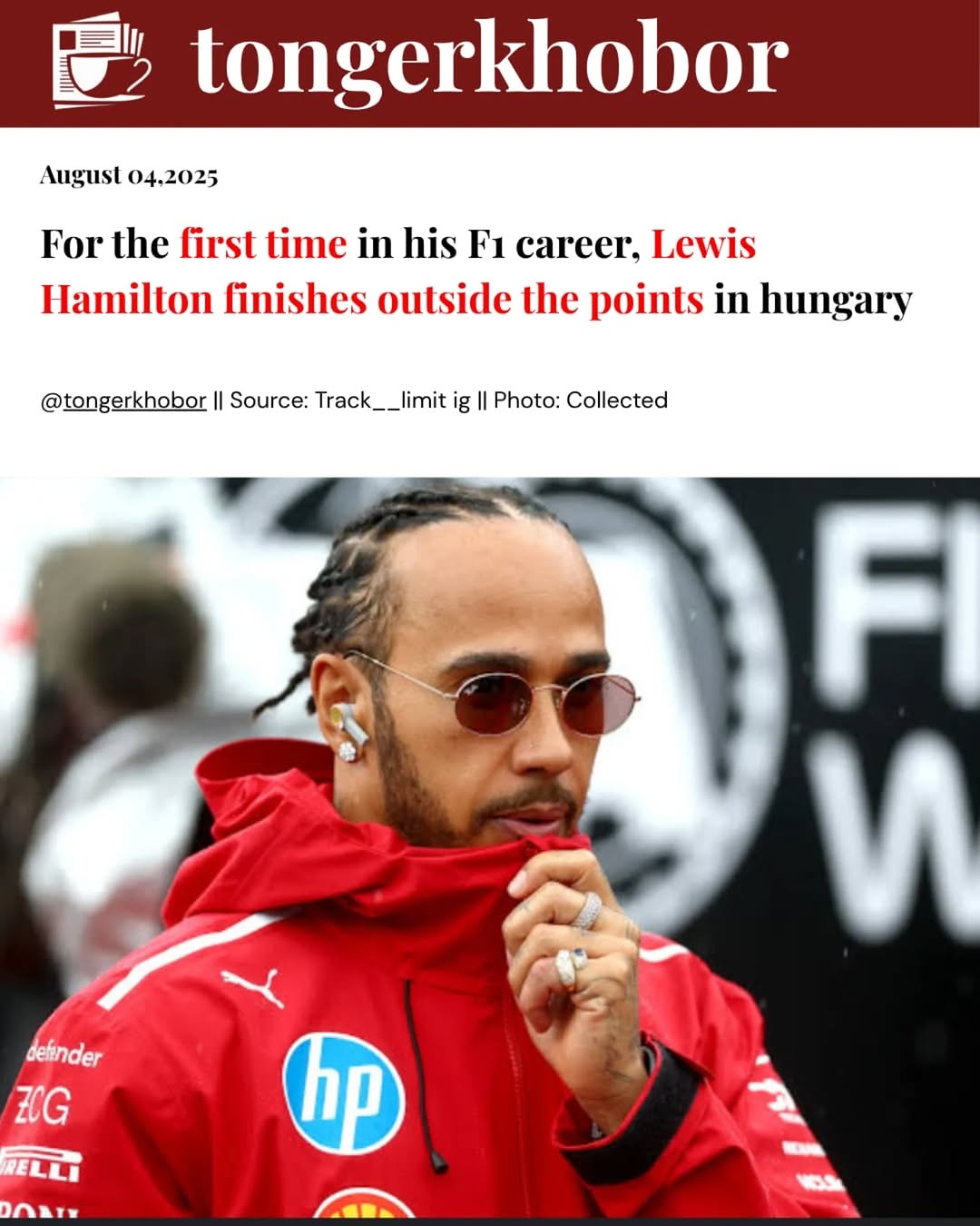 Lewis Hamilton expressed severe disappointment with his performance after qualifying 12th for the Hungarian Grand Prix, calling himself “absolutely us...