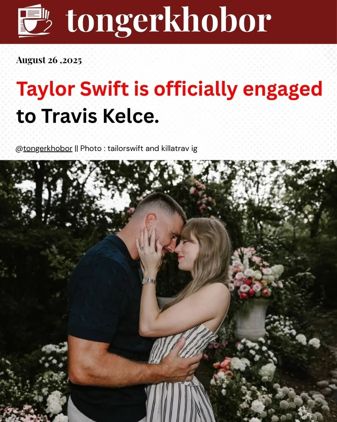 Taylor Swift is officially engaged to Travis Kelce.