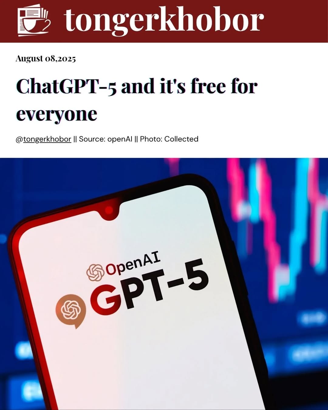 OpenAI Officially Launches GPT-5 as Default Model for All ChatGPT Users