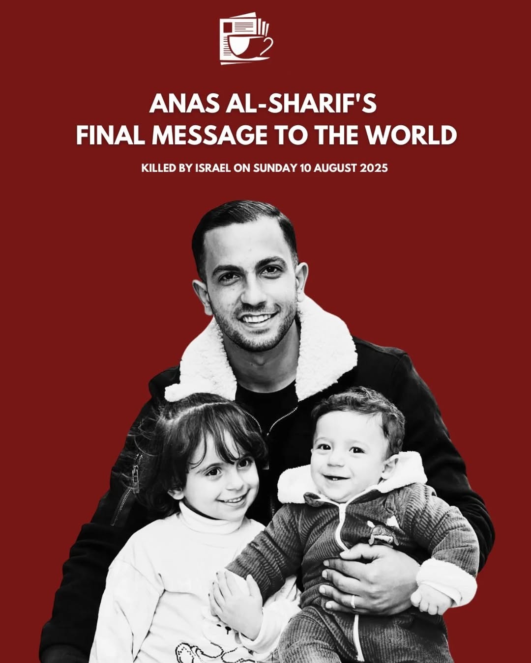 Anas al-Sharifs final words translated into English. Arabic available on his page @anasjamal44