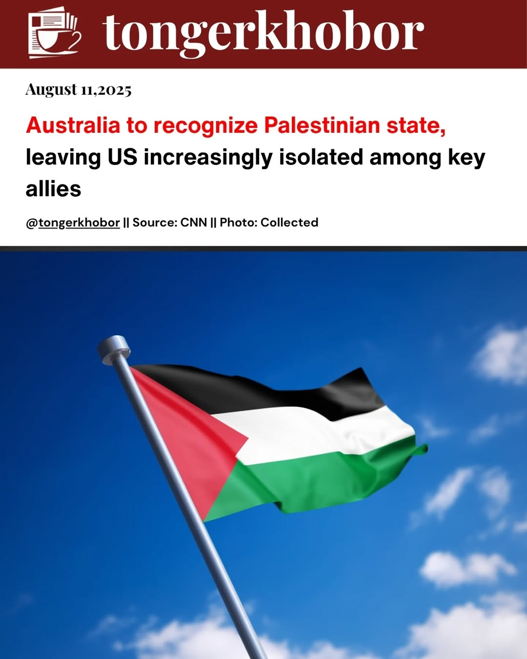 Australian Prime Minister Anthony Albanese announced Australia will formally recognize a Palestinian state in September during the United Nations Gene...
