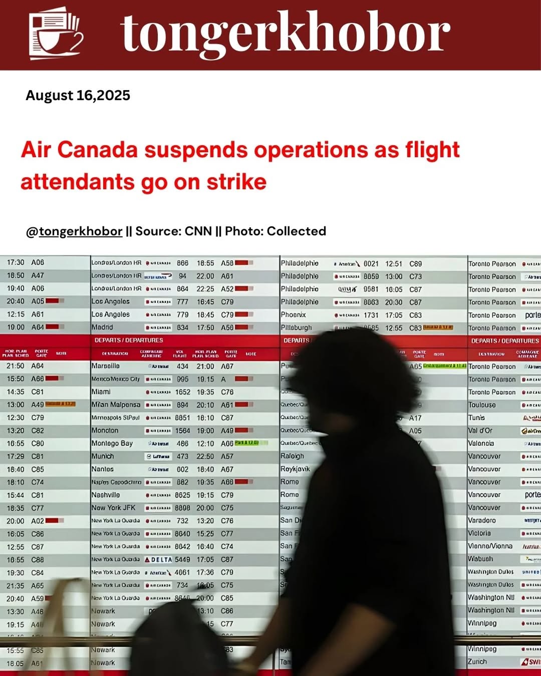 Air Canada suspended all operations after over 10,000 flight attendants went on strike early Saturday due to failed contract talks with the Canadian U...