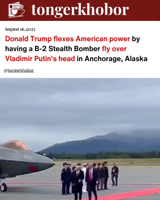 In a bold demonstration of military strength, President Donald Trump ordered a B-2 Stealth Bomber to soar over Anchorage, Alaska, directly above Russi...