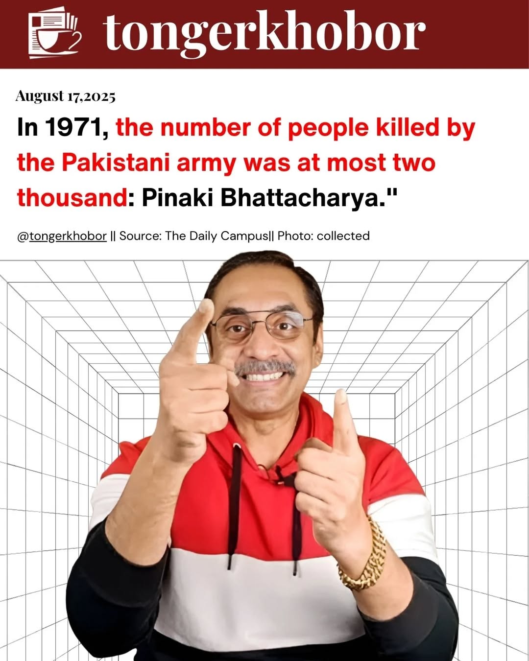 Controversial Remarks by Online Activist and Blogger Pinaki Bhattacharya on 1971 Liberation War Death Toll