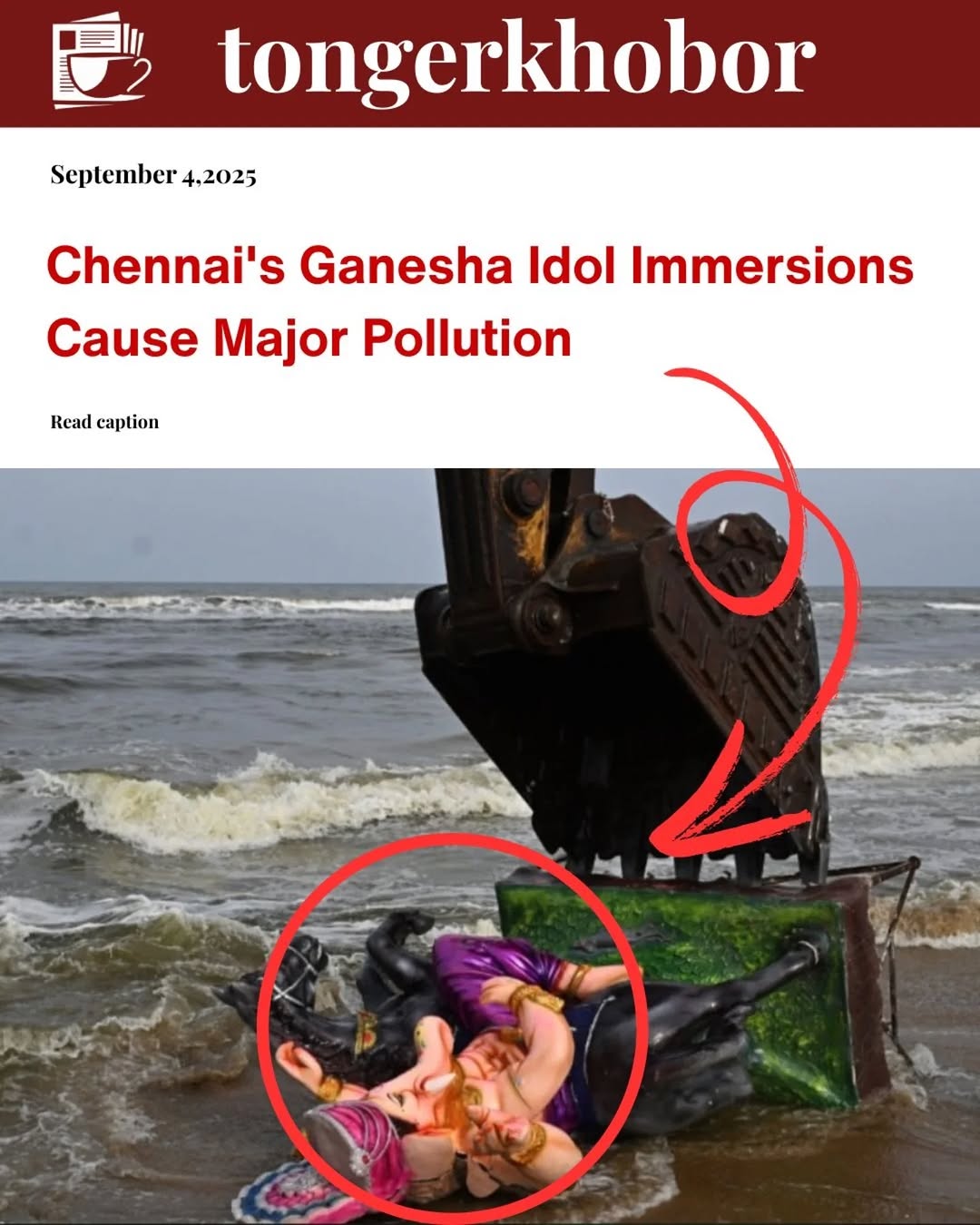 In India's Chennai Ganesha idol immersions have caused major pollution along the city’s beaches, with over 2,000 idols made primarily of plaster of Pa...