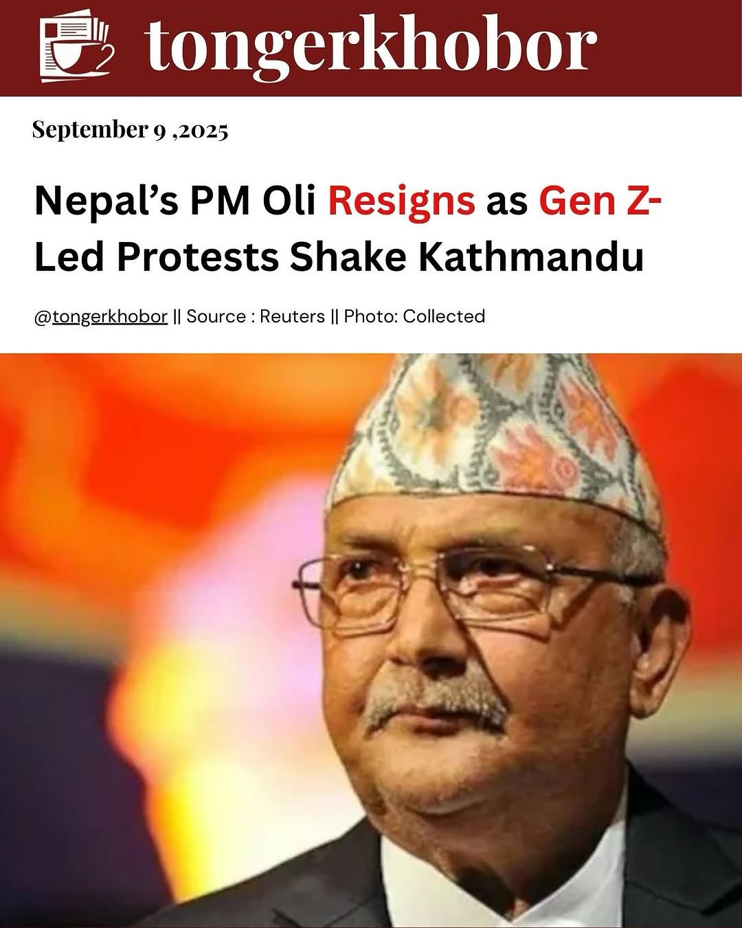 Prime Minister K.P. Sharma Oli has resigned after 19 people were killed and over 250 injured in anti-corruption protests sparked by a social media ban.