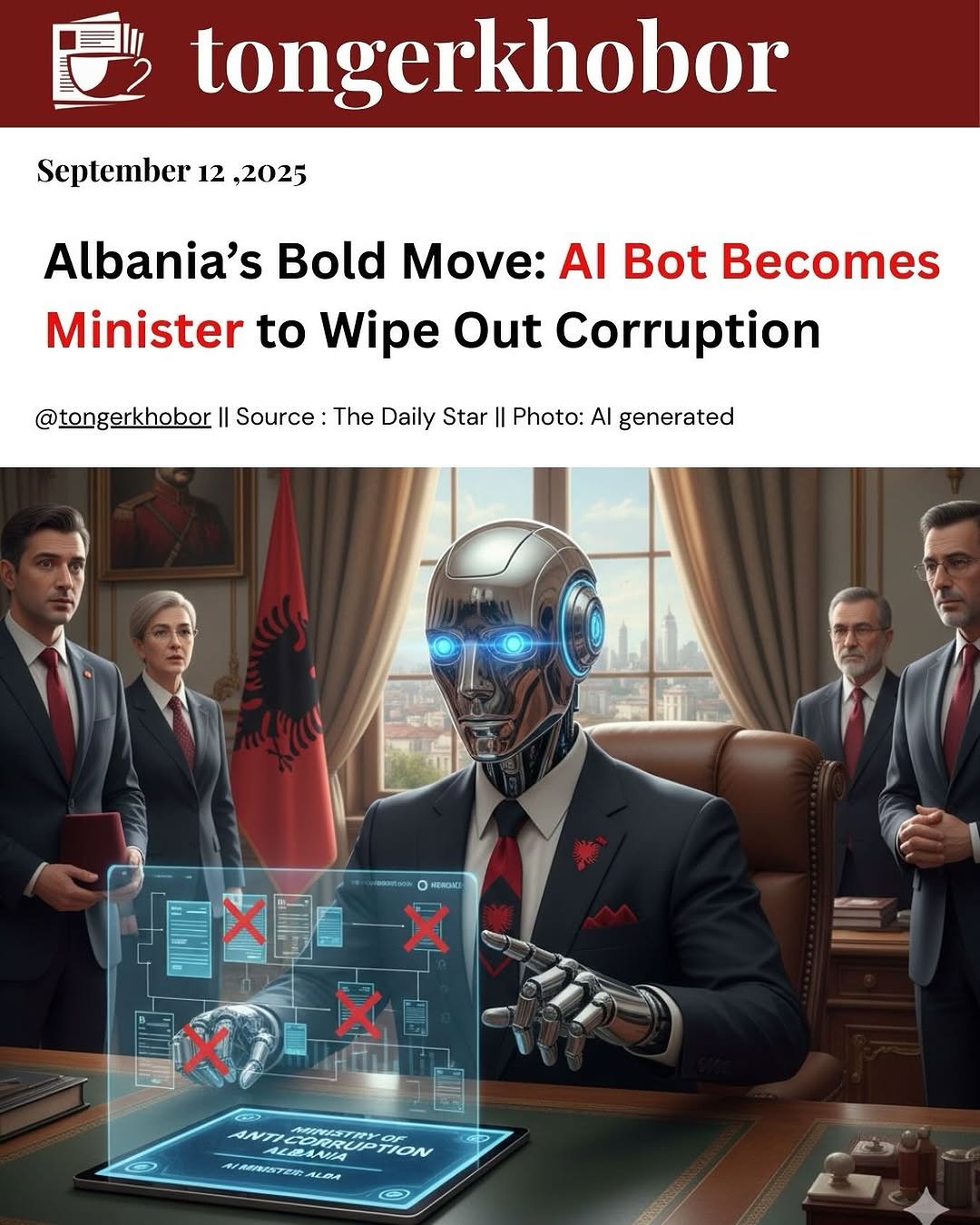 In a historic first, Albania has appointed Diella, an AI-powered bot, as a cabinet minister to oversee public procurement and eliminate corruption fro...