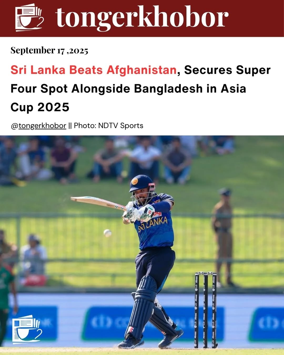 In a pivotal Group B encounter at Abu Dhabi's Zayed Cricket Stadium, Sri Lanka secured their place in the Super Four of the Asia Cup 2025 by defeating...