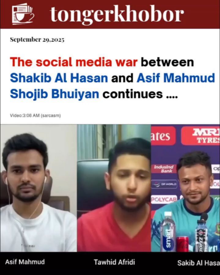 The social media war between Shakib Al Hasan and Asif Mahmud Shojib Bhuiyan continues ....