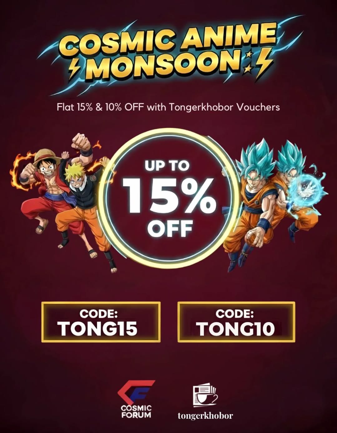 Tongerkhobor teams up with Cosmic Anime Fest to bring you exclusive Discount!