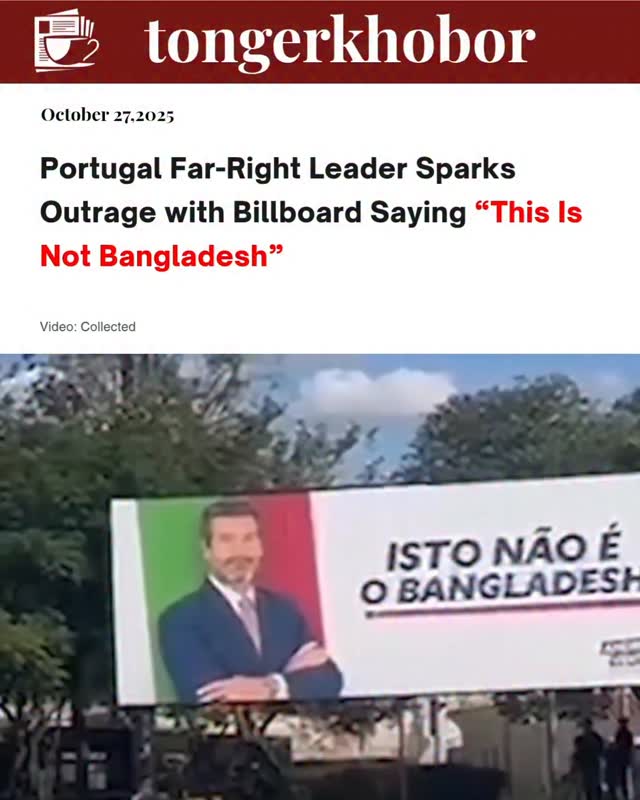 A heated controversy has gripped Portugal after far-right politician André Ventura, leader of the Chega Party, launched a campaign billboard near a Mo...