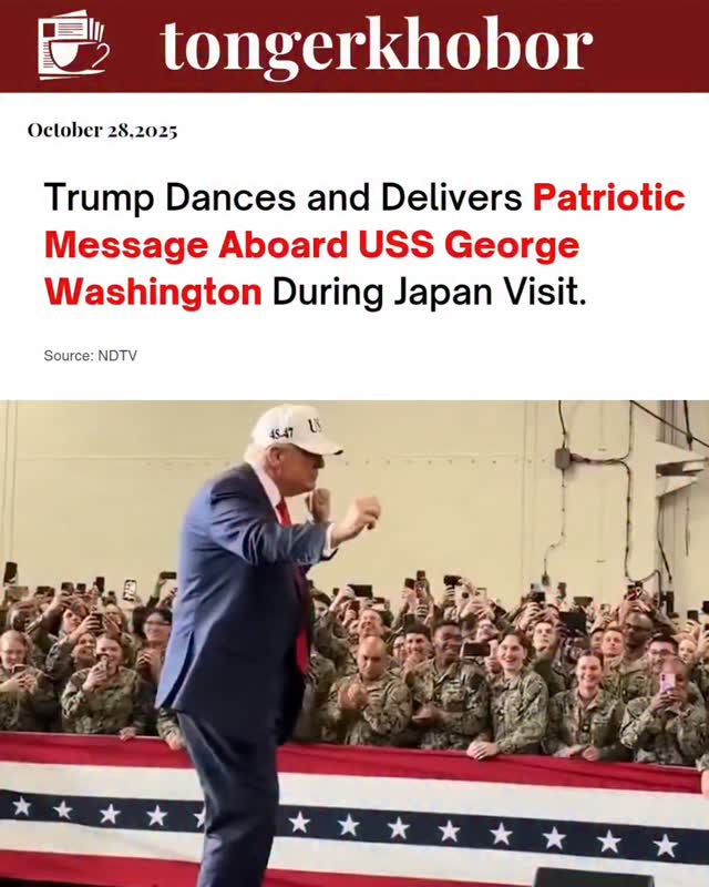 On October 28, 2025, former U.S. President Donald Trump visited the USS George Washington at Yokosuka Naval Base in Japan, where he addressed U.S.