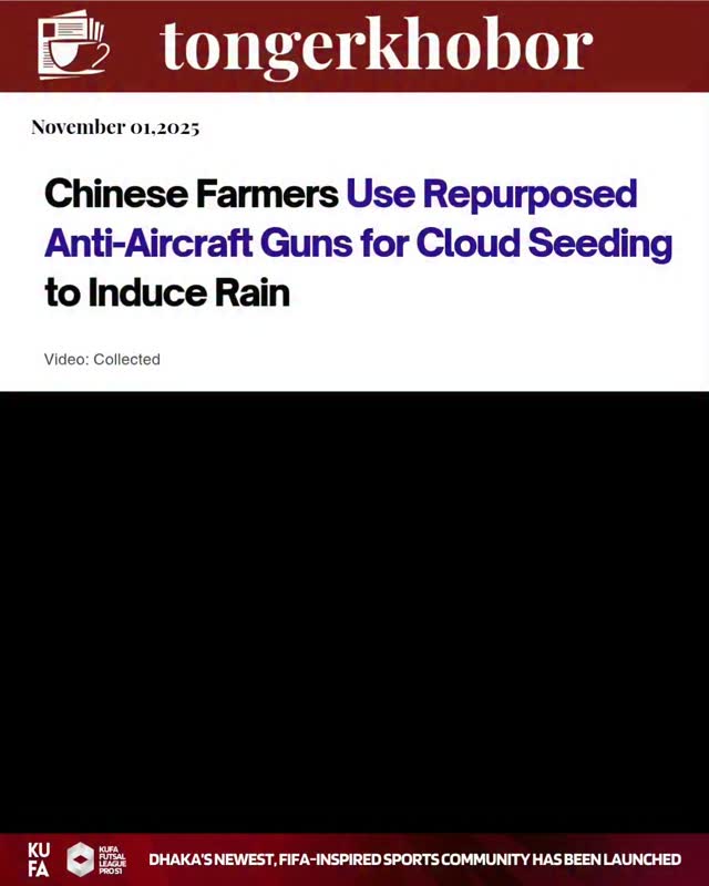 China’s long-standing weather modification practice continues — farmers are seen using old air defence guns to shoot silver iodide into clouds, a tech...