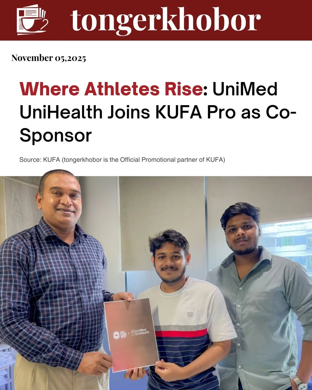 UniMed UniHealth Pharmaceuticals Limited, @unimedunihealth , is the Official Co-Sponsor of KUFA Futsal League Pro Season 1.