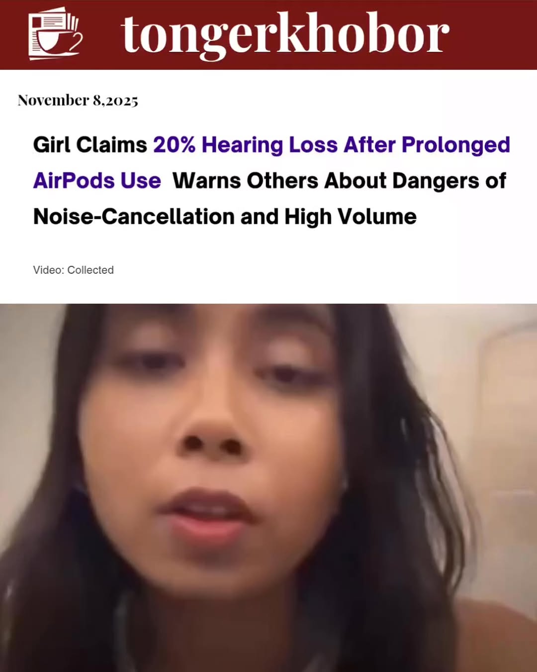 A young woman has claimed she suffered a 20% hearing loss after using her AirPods for long hours every day, blaming noise-cancellation features and lo...