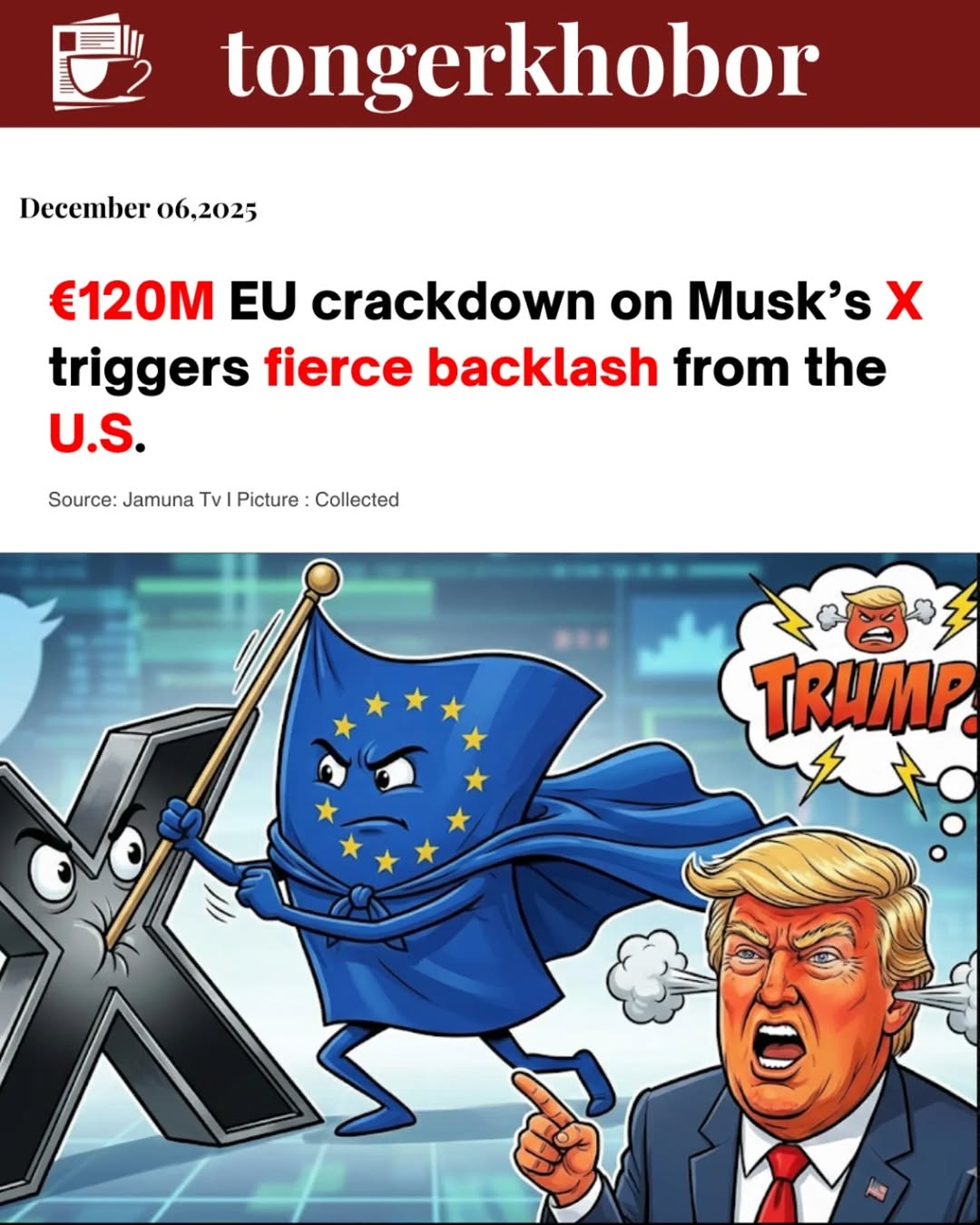 The EU has fined Elon Musk-owned social media company X (formerly Twitter) €120 million for failing to comply with the European Union's online content...