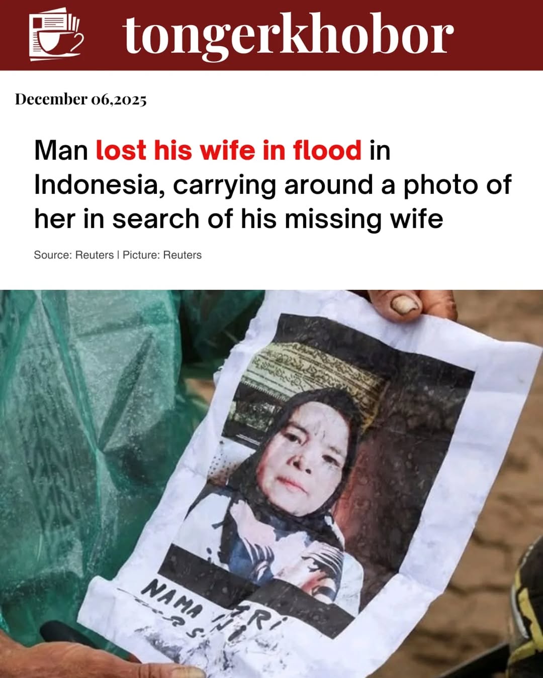 “I had a wife, and we truly loved each other. Now I have no home and no wife. Where am I supposed to go?”