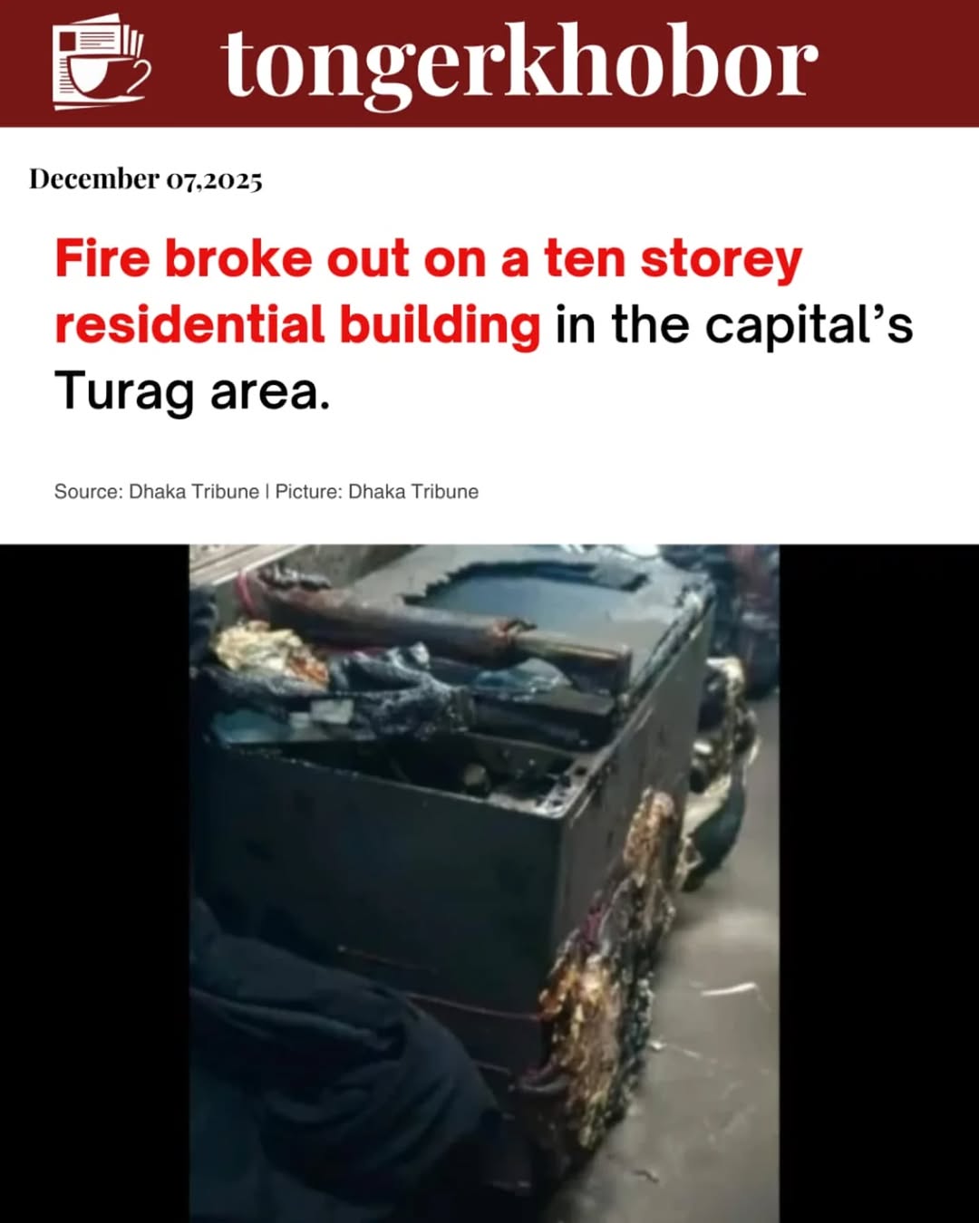 Seven units of the Fire Service brought the blaze under control.