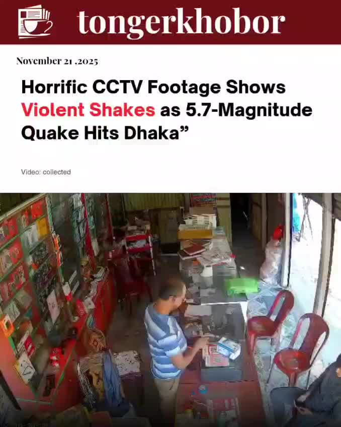 Horrific CCTV footage captures the shakes of earthquake of 5.