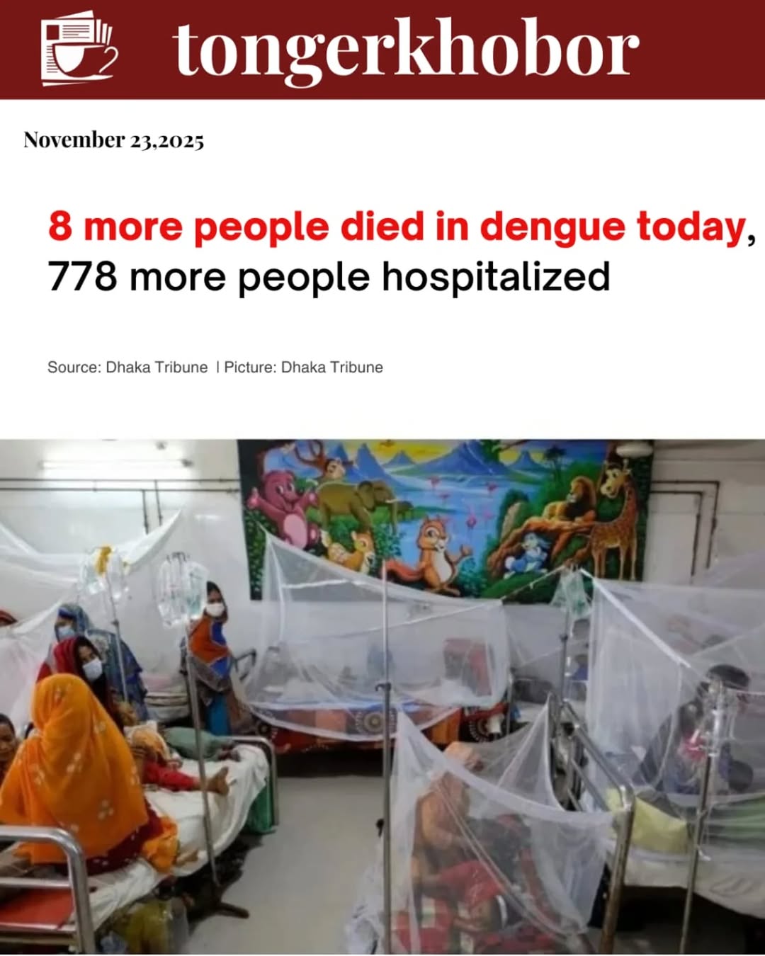The dengue situation in Bangladesh continues to deteriorate as eight more deaths were reported from dengue in 24 hours till Sunday morning, raising th...