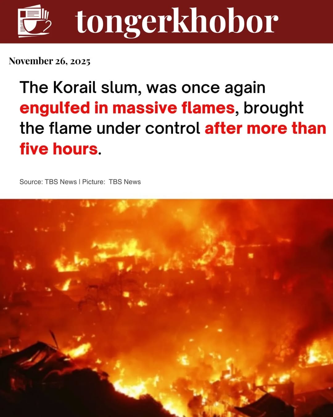 The fire has been brought under control at 10:35pm, Fire Service officials said