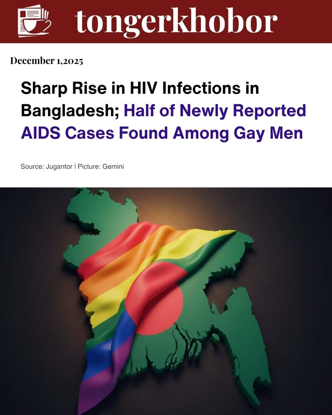 Bangladesh witnesses a concerning surge in HIV infections, with new data showing that half of recently identified AIDS cases are among gay men.