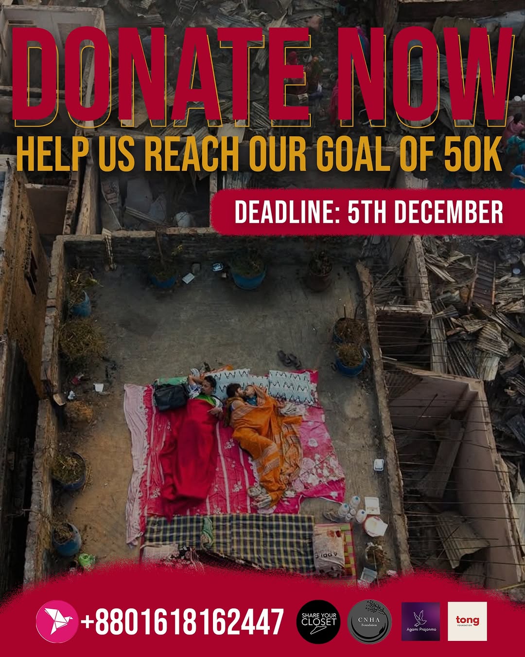 Hundreds of families in the Korail slum are now facing winter with nothing after losing their homes in the fire.