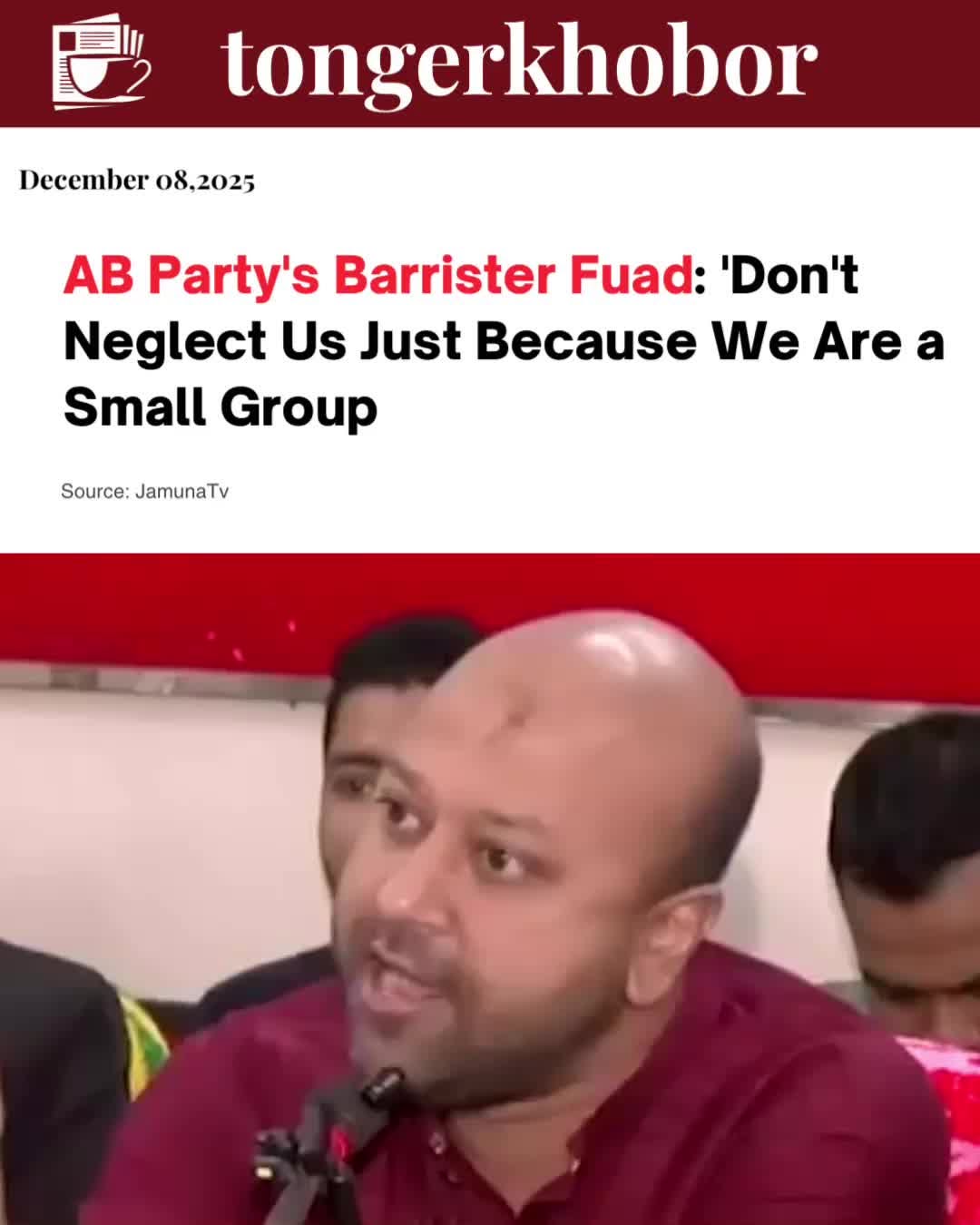 AB Party Barrister Fuad Laments Assault, Criticizes BNP's Treatment of Smaller Parties