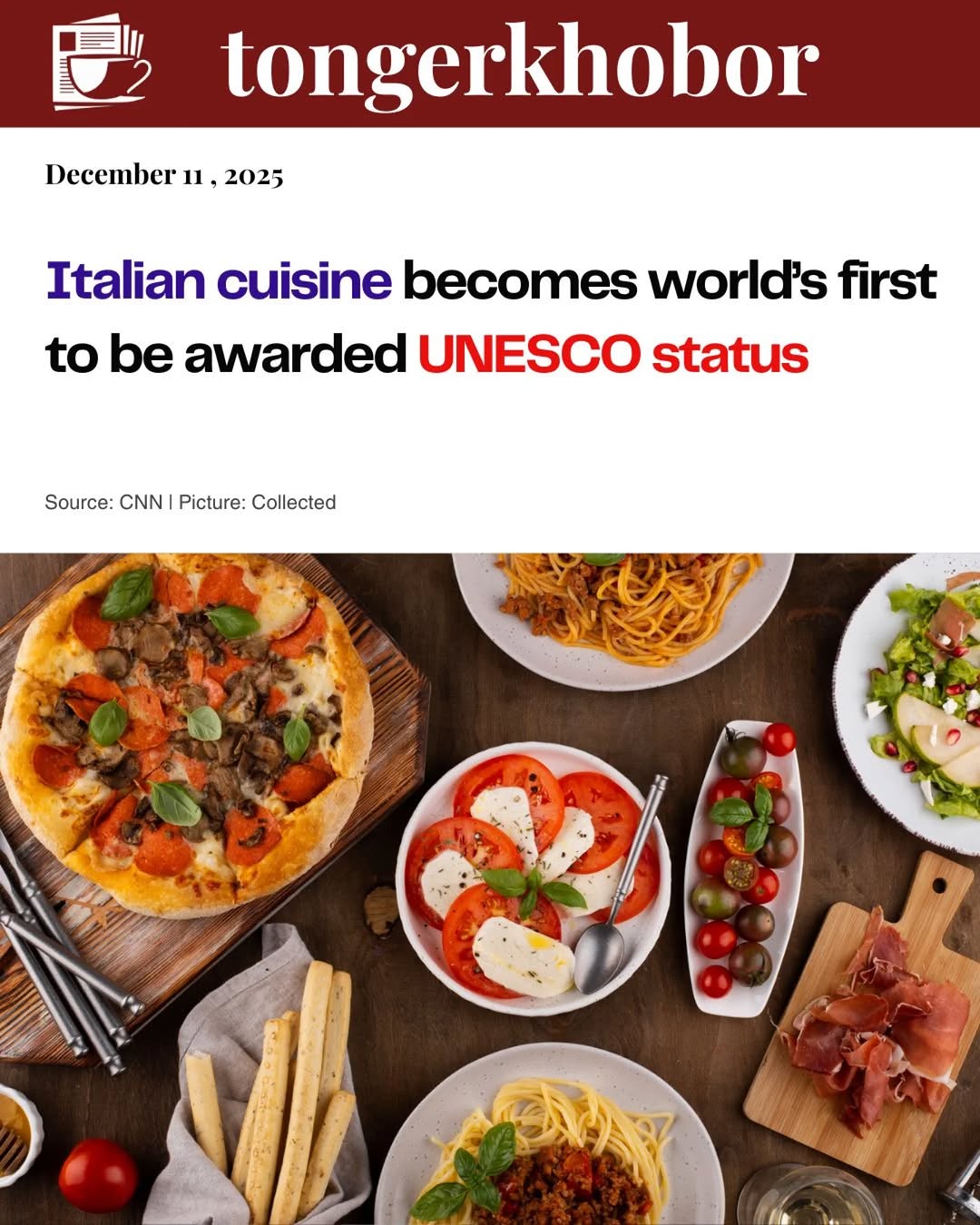 Italy’s culinary tradition has made history as Italian cuisine becomes the first in the world to receive UNESCO Intangible Cultural Heritage status.