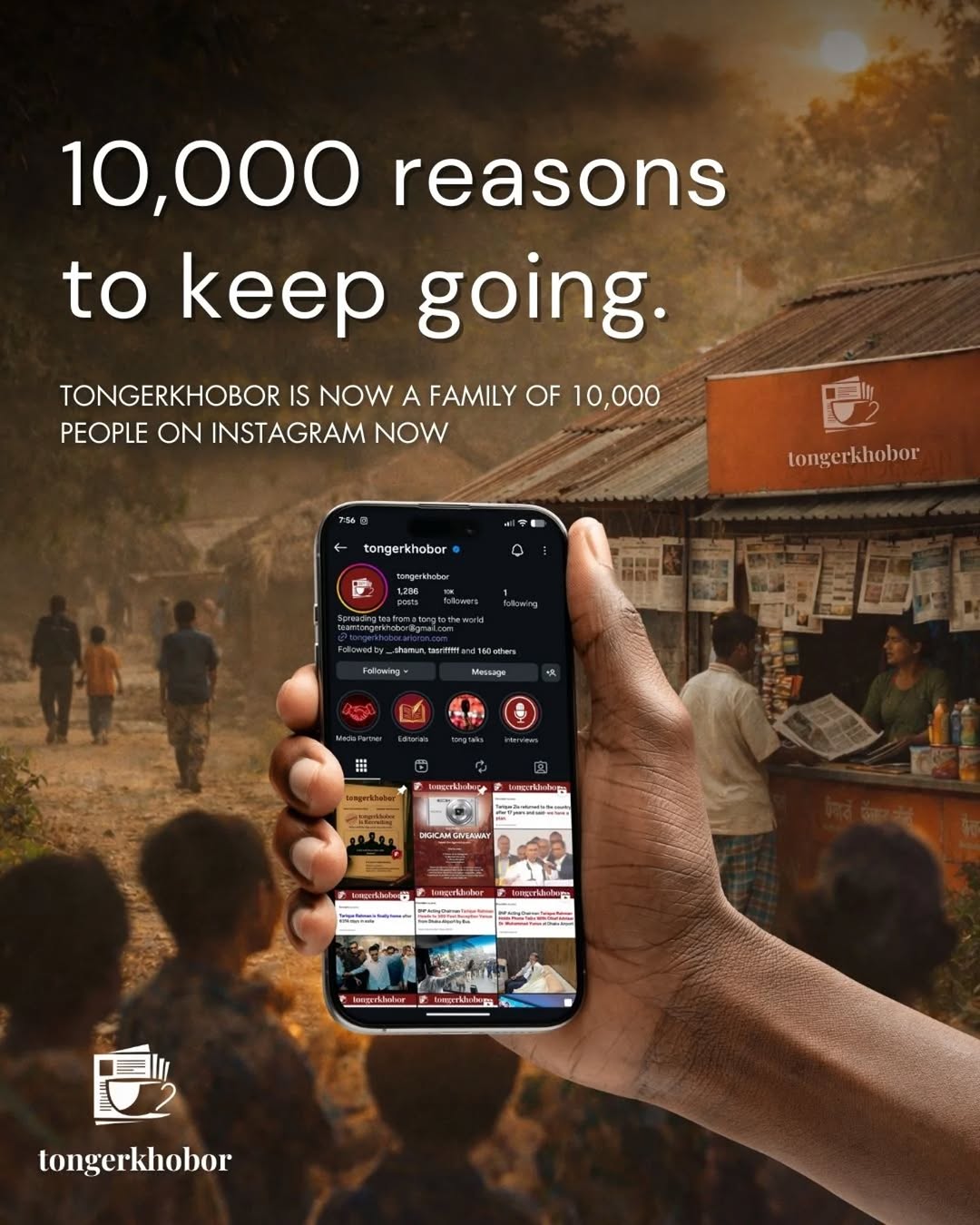 This journey is powered by you. tongerkhobor is now a family of 10,000 on Instagram.Thank you for reading, sharing, questioning, and believing us.