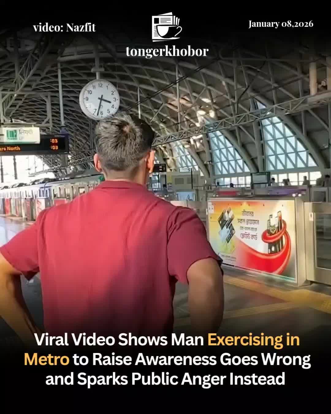 Viral Video Shows Man Exercising in Metro to Raise Awareness Goes Wrong and Sparks Public Anger Instead