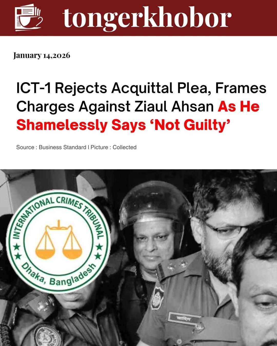 The International Crimes Tribunal (ICT) on Wednesday ordered the trial of proceedings against retired Major General Ziaul Ahsan by framing charges in ...