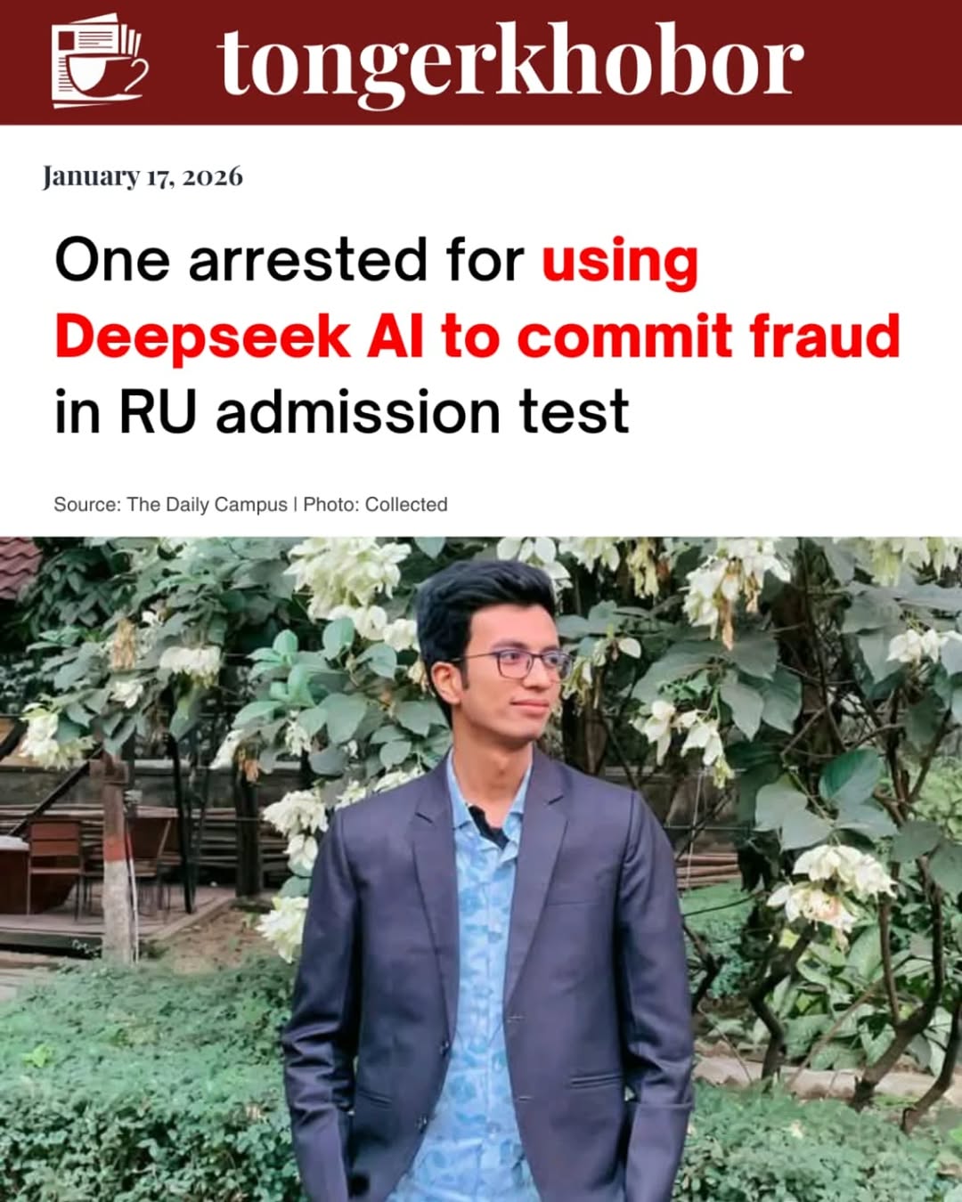 Dibyojyoti Saha, a student of Section-K (English Version) of Wills Little Flower School and Birshreshth Noor Muhammad Public College (Batch 25), has r...