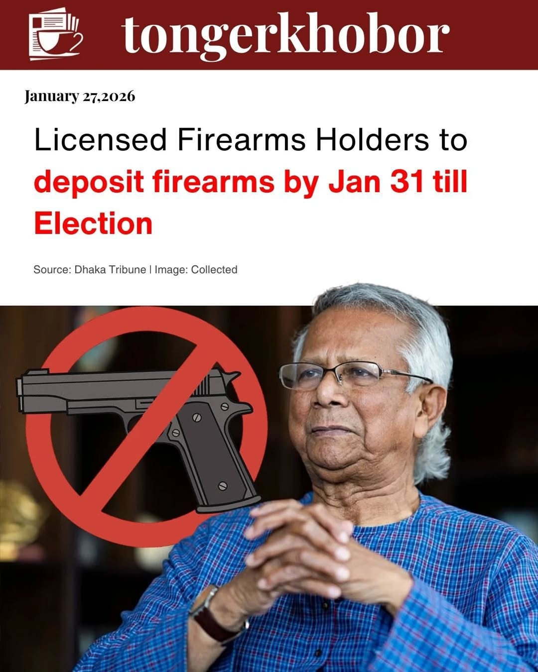 The government has issued an arms deposit order effective until February 15, requiring all licensed firearm holders to surrender their weapons by Janu...
