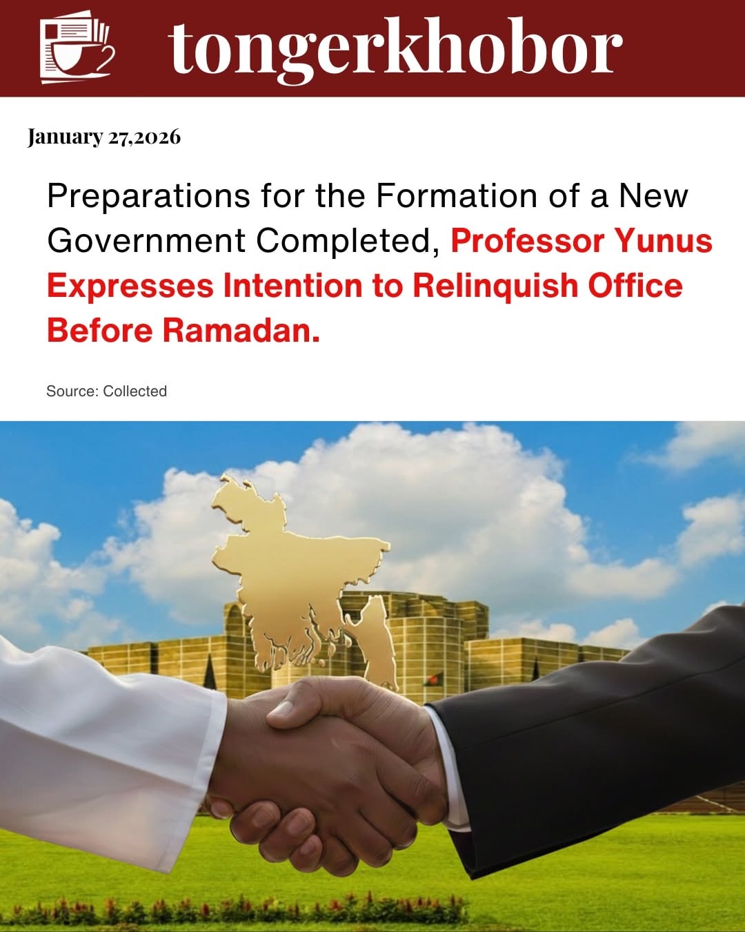 The interim government has begun preparations to hand over power to the new government.