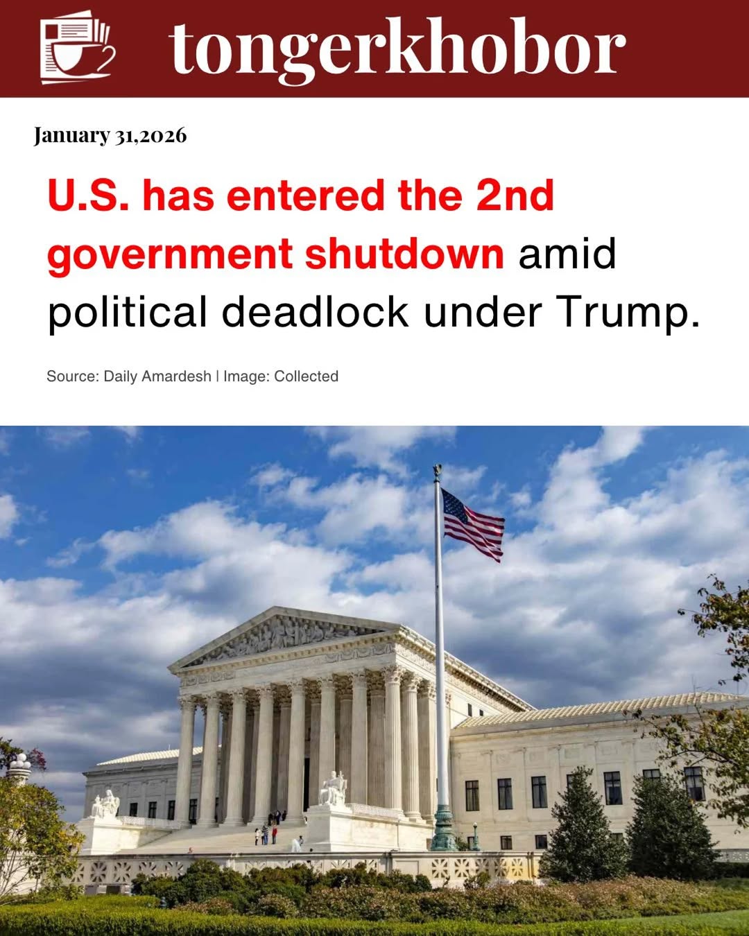The US federal government has entered its second shutdown in just three months after Congress failed to pass a budget funding bill before the deadline...